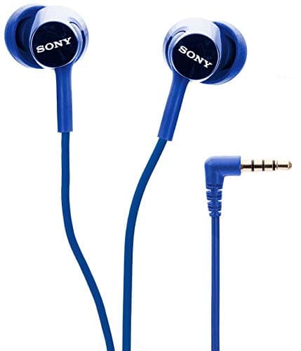 (Renewed) Sony MDR-EX150AP in-Ear Headphones with Mic (Dark Blue)