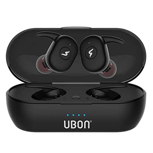 UBON BT-90 Truly Wireless Bluetooth Earbuds Earphones with Charging Case (Black)
