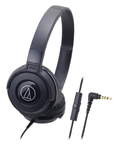 Audio-Technica Street Monitoring ATH-S100iSBK Portable Headphone for Smartphone (Black)