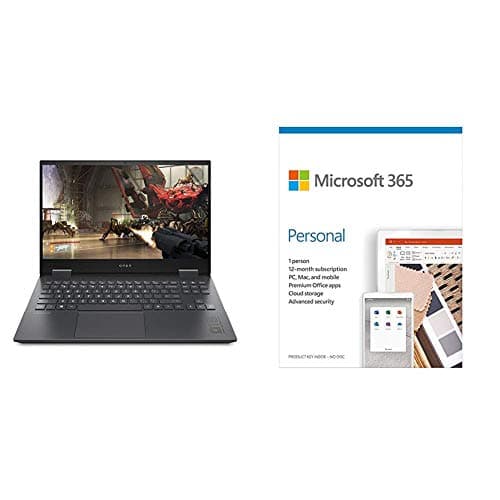 HP Omen 15.6-inch FHD Gaming Laptop (Ryzen 5-4600H/8GB/512GB SSD/Windows 10/NVIDIA GTX 1660ti 6GB/Shadow Black/2.36 kg), 15-en0002AX+Microsoft 365 Per