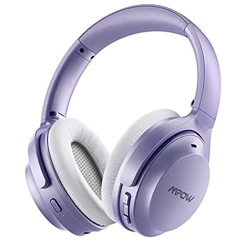 Mpow H12 Noise Cancelling Headphones Bluetooth, Wireless/Wired Headphones Over Ear with Microphone, Hi-Fi Deep Bass, Memory-Protein Earmuffs, 30H Play