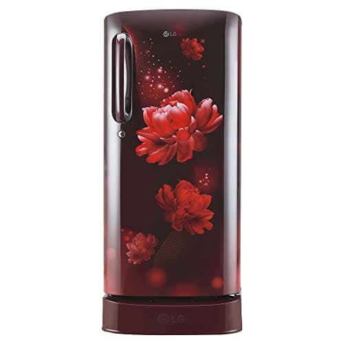 LG 190 L 5 Star Smart Inverter Direct-Cool Single Door Refrigerator (GL-D201ASCZ, Scarlet Charm, With Base stand with Drawer & Fast Ice Making)