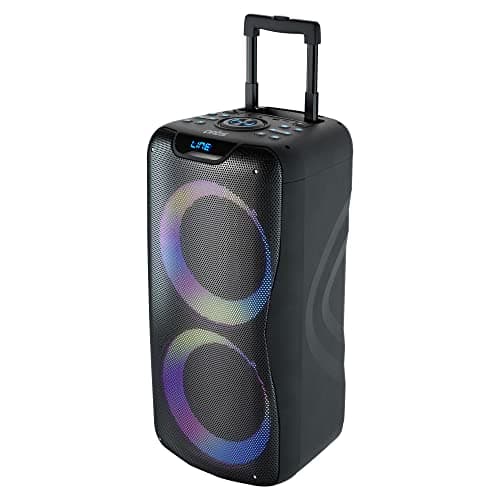Artis BT600 Wireless Bluetooth Trolley Speaker with 7 Colours LED Lights, 2 Wireless Mic, Remote Control, FM Radio & Aux in/USB/TF Card Reader Input (80W RMS Output)