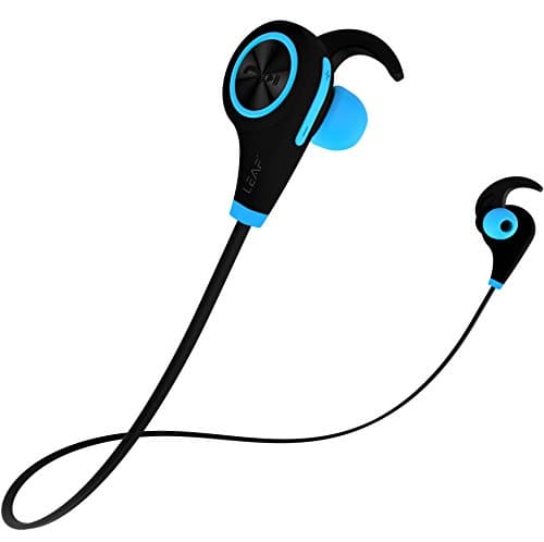 Leaf Ear Wireless Bluetooth Earphones with Mic and Deep Bass (Cool Blue)