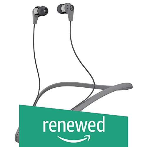 (Renewed) Skullcandy Ink?d S2IKW-J509 Bluetooth Wireless in-Ear Earbuds with Mic (Gray/Black)