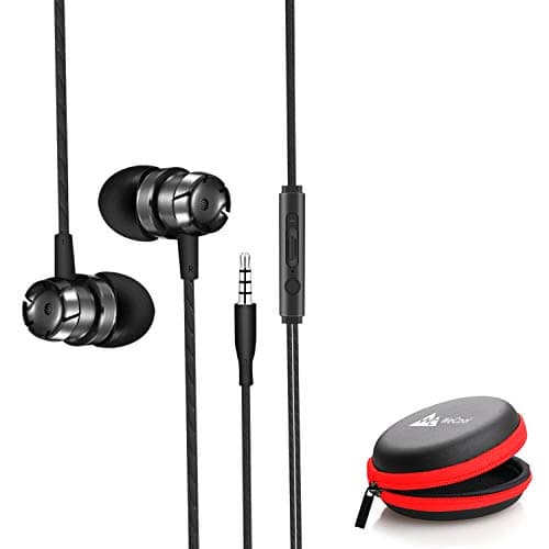 WeCool Mr.Bass W001 Snug Fit Metallic in Ear Earphone with Rich Bass and Surround Sound Earphones Wired Plus Carry Case(Black)