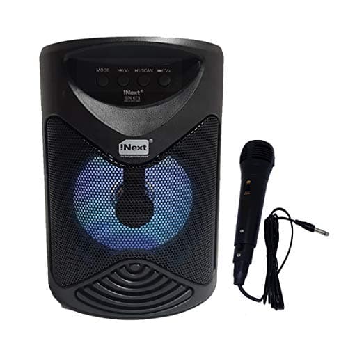 iNext Bluetooth Mini Tower Party Wireless Speaker,Portable,Karoke MIC,Black
