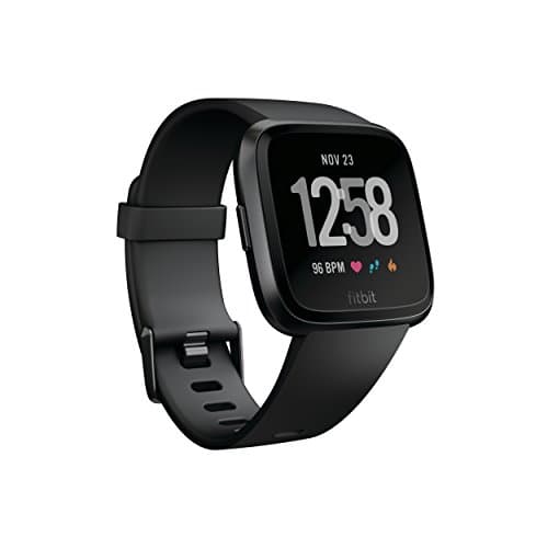 FitbitVersa Unisex Health and Fitness Smartwatch, Onesize(Black)