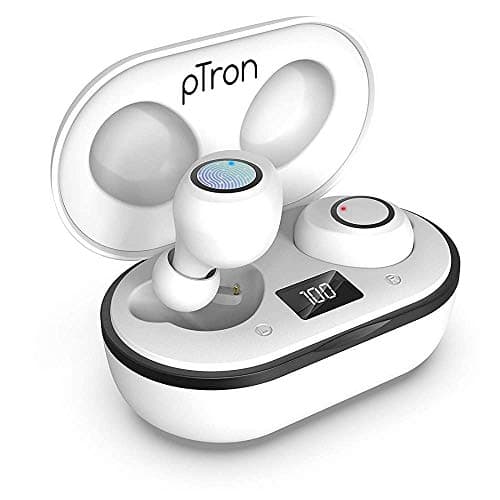 (Renewed) PTron Bassbuds Jets True Wireless Bluetooth 5.0 Headphones, Hi-Fi Audio, Deep Bass, Touch Control Earbuds, IPX4 Sweat and Splash Resistant, 
