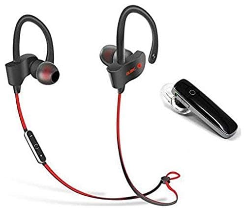 G S GOLDSTEIN STAR QC10 Jogger Headset Bluetooth Headphones for Jogger,Running,Gyming. with Design Kaju Bluetooth earpiece, Mini S560 Hands-Free Bluet