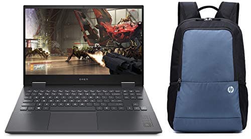 HP Omen 15.6-inch FHD Gaming Laptop (Ryzen 5-4600H/8GB/512GB SSD/Windows 10/NVIDIA GTX 1650ti 4GB/Shadow Black/2.36 kg), 15-en0001AX and Bag Combo