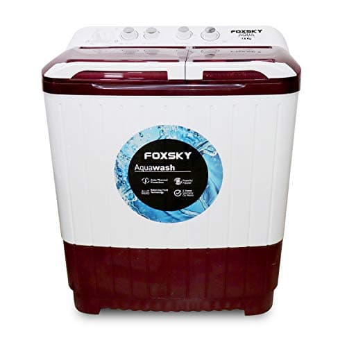 Foxsky 7.6 kg Semi-Automatic Top Loading Washing Machine (FOXSKY AQUA WASH 7.6 KG, MAROON)