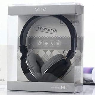 Omniversal SH-12 Bluetooth Wireless Neckband Earphones with Bass Booster Button for Deep Bass and Stunning Audio Clarity, Ultra-Long Playback up to 5 Hours, IPX5 Sweat Proof [with Mic] (Black)