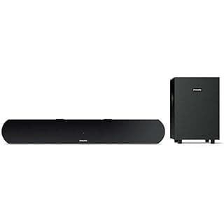 Philips HTL1032 2.1 Channel Bluetooth Soundbar Speakers with Subwoofer (Black)