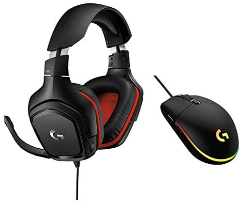 Logitech G331 Gaming Headset 6mm Flip-to-Mute Mic with G102 Light Sync Gaming Mouse