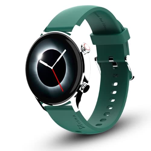 Syska Polar, 1.32 IPS Display, Multiple Watch Faces, Accelerometer, HR & SpO2 Monitoring, Sleep Monitor, BT Calling with in Built Memory for Offline Songs Smartwatch (Ocean Green, Free Size)
