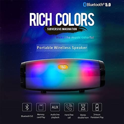 COOLMOBIZ Portable Speakers TG157 Bluetooth 4.2 Mini Portable Wireless Bluetooth Speaker with Melody Colorful Lights Mini Call Profile Stereo Support