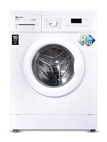 Koryo 8 kg Fully-Automatic Front Loading Washing Machine (KWM1480FL, White,inbuilt Heater)