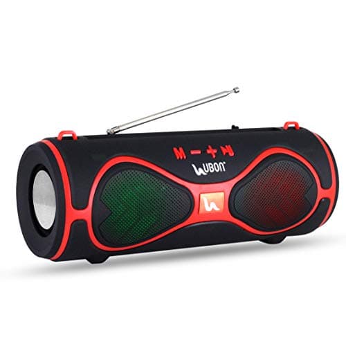 UBON BT-5514 Bass Studio Portable Bluetooth Speakers Powered with 1200mAh Battery 10W Output Bluetooth 5.0 Stereo and Clear Sound (red)