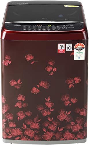 LG 6.5 Kg 5 Star Smart Inverter Fully-Automatic Top Loading Washing Machine (T65SJDR1Z, Red Floral Pattern, Punch+3)