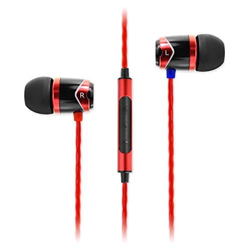 (Renewed) SoundMagic E10C in-Ear Headphones with Mic (Red)