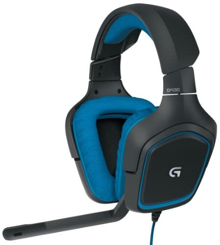 Logitech G430 Gaming Headset, for PC Gaming, 7.1 Surround Sound Headset with Microphone, Compatible with Mac, PC, Xbox, PS4 - Black/Blue