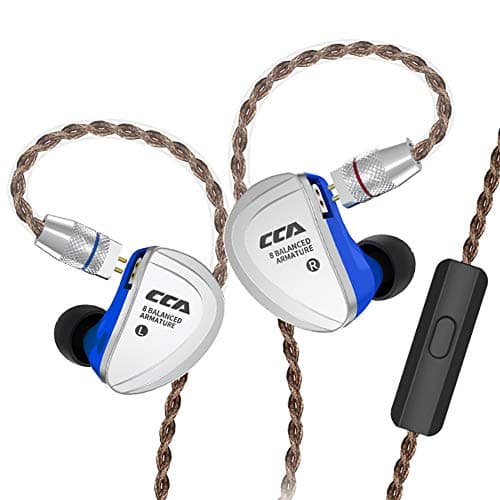CCA C16 in-Ear Monitors, 8 Balanced Armatures Units per Side Customized HiFi IEM Wired Earphones/Earbuds/Headphones with Detachable Cable 2Pin for Mus