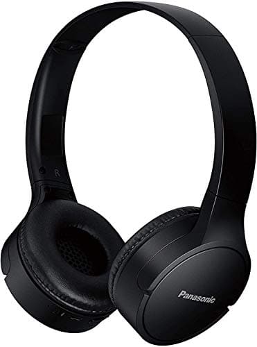 Panasonic RB-HF420B Wireless On Ear Headphones with 50 Hours Playtime, Lightweight, Built-in Mic, Quick Charge, Bluetooth 5.0, Comfortable Fit - Black