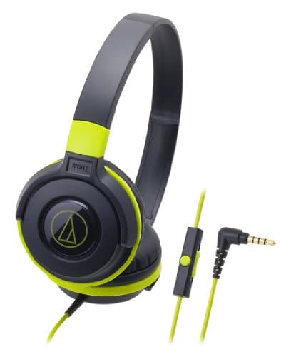 Audio-Technica Street Monitoring ATH-S100iSBGR Portable Headphone for Smartphone (Black/Green)