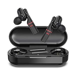 HolyHigh VV1 Bluetooth Earbuds Earphones Headphones with Mic, Ture Wireless Bluetooth 5.0 Stereo Sound Calls, 20 Hours Playtime, IPX5 Sweatproof Sport