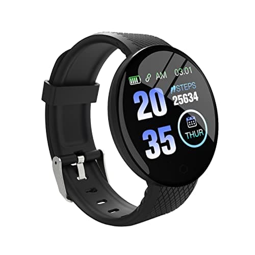 PLATEFORCE New Fitness Band D18 Smart Watches for Men Women, Bluetooth Smartwatch Touch Screen Bluetooth Smart Watches for Android iOS Phones Wrist Phone Watch - Black