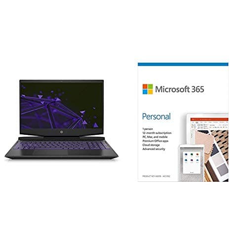 HP Pavilion Gaming DK0268TX 15.6-inch Laptop (Core i5-9300H/8GB/512GB SSD/Windows 10 Home/4GB NVIDIA GeForce GTX 1650 Graphics), Shadow Black+Microsof