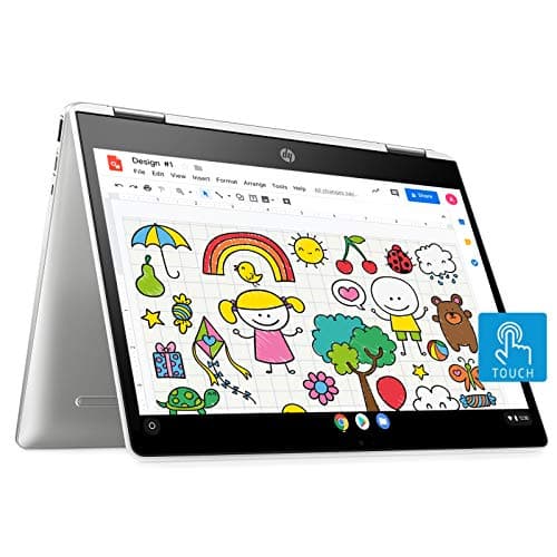 HP Chromebook x360 Intel Celeron N4000 Processor Thin and Light Touchscreen 12-inch Laptop (4GB/64GB eMMC SSD + 100GB Cloud Storage/Chrome OS/Natural 