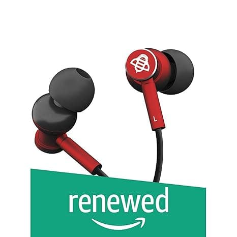 (Renewed) Flybot Stark Wired Metal in Ear Stereo Bass Headphone with Mic & 3.5mm Universal Jack [Maroon] In-Ear Headphones