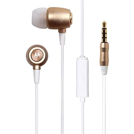 Motorola Metal Wired Sports Earphones (Gold) In-Ear