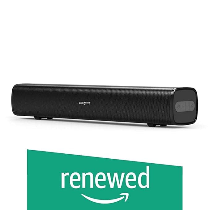 (Renewed) Creative Stage Air Portable and Compact Under-Monitor USB-Powered Soundbar for Computer, with Dual-Driver and Passive Radiator for Big Bass,