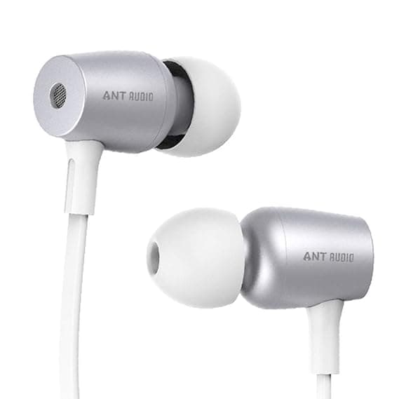 Ant Audio Thump 504 Wired Portable Hi-Fi Earphone with Mic (White and Silver) In-Ear Headphones