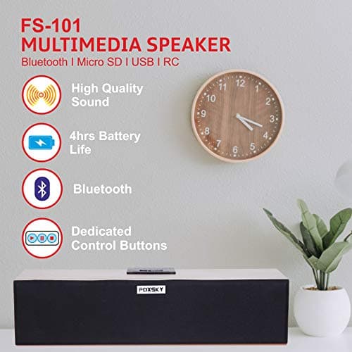 Foxsky FS101 20 x 2 Watt 2.0 Channel Wireless Bluetooth Speaker (Brown)