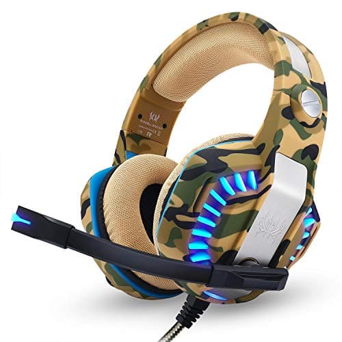 Kotion Each Over the Ear Headsets with Mic & LED - G2000 Pro Edition (Camo Yellow)