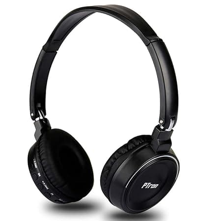 PTron Trips On The Ear Wireless Bluetooth Headphones with Mic - (Black)