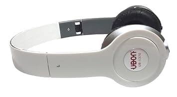 UBON UB-1370 On-Ear Headphones with Mic (White) Wired Headsets