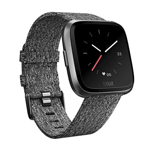 Fitbit Versa Unisex Health and Fitness Smartwatch, Onesize(Charcoal Woven)