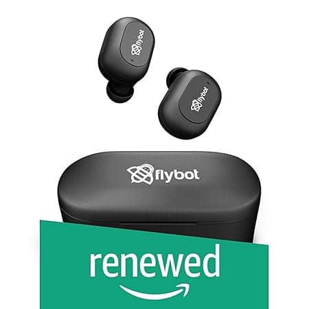(Renewed) Flybot Beat True Wireless Bluetooth Earphones with Charging Case, Compatible with Android and iOS (Black) In-Ear