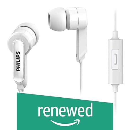 (Renewed) Philips SHE1405WT/94 in-Ear Wired Headphone (White) In-Ear