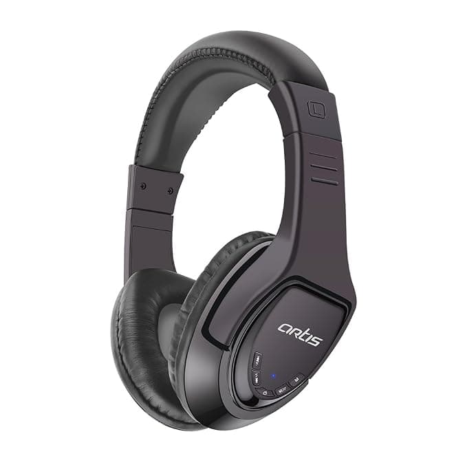 Artis BH180M Bluetooth Headphone with Mic/FM Radio/Micro SD Card Reader (Black) On-Ear Headphones