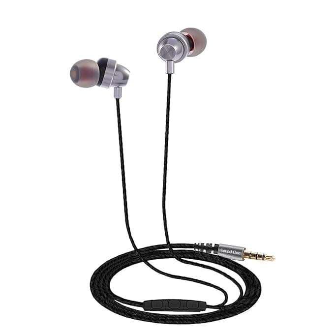 Sound One E10 Earphones with Mic (Silver)