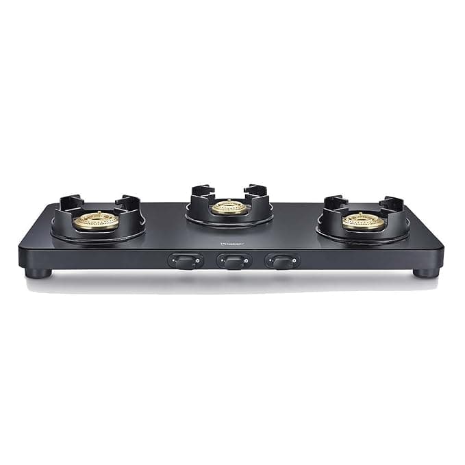 Prestige Edge 3 Burner Gas Stove (Black) Gas Stoves