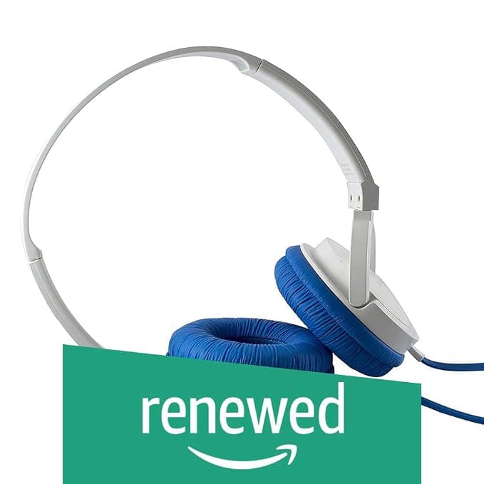(Renewed) SoundMagic P10S Headphones with Mic (White/Blue) Wired Headsets