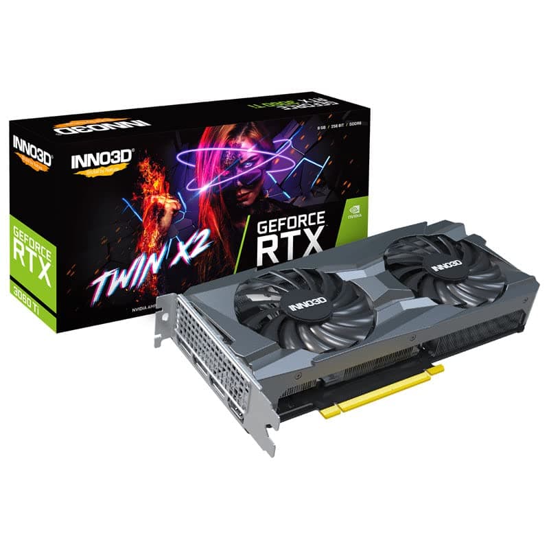 INNO3D GEFORCE RTX 3060 Ti Twin X2 LHR GDDR6 PCI Express Gen 4 Gaming Graphic Card - N306T2-08D6-119032DH