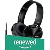 (Renewed) Sony Extra Bass MDR-XB450AP On-Ear Headphones with Mic (Black)